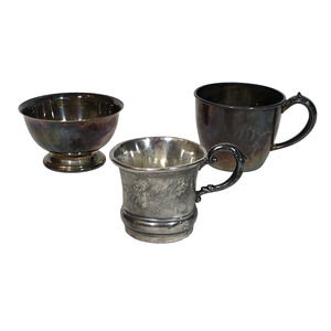 Silverplate Instant Collection - 3 Cups and Bowls - Poole, Community - Tarnished